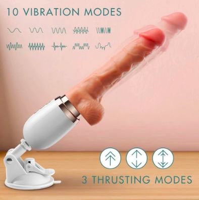 Dương vật giả Dibe rung thụt tự động đế gắn tường